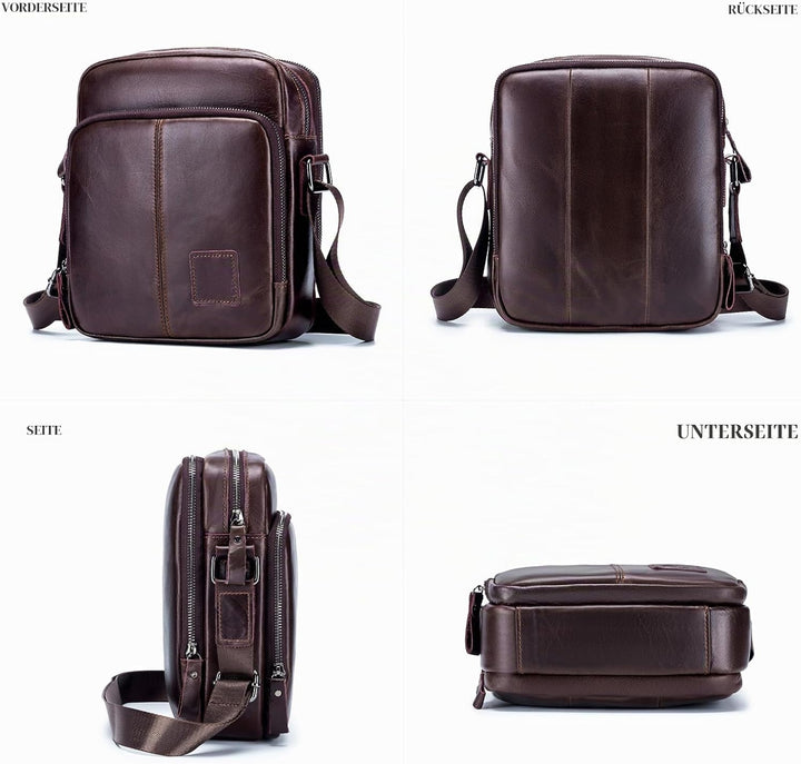 BAIGIO Schultertasche Umhängetasche Herren Leder Vintage Herrentasche Messenger Bag mit Schultergurt