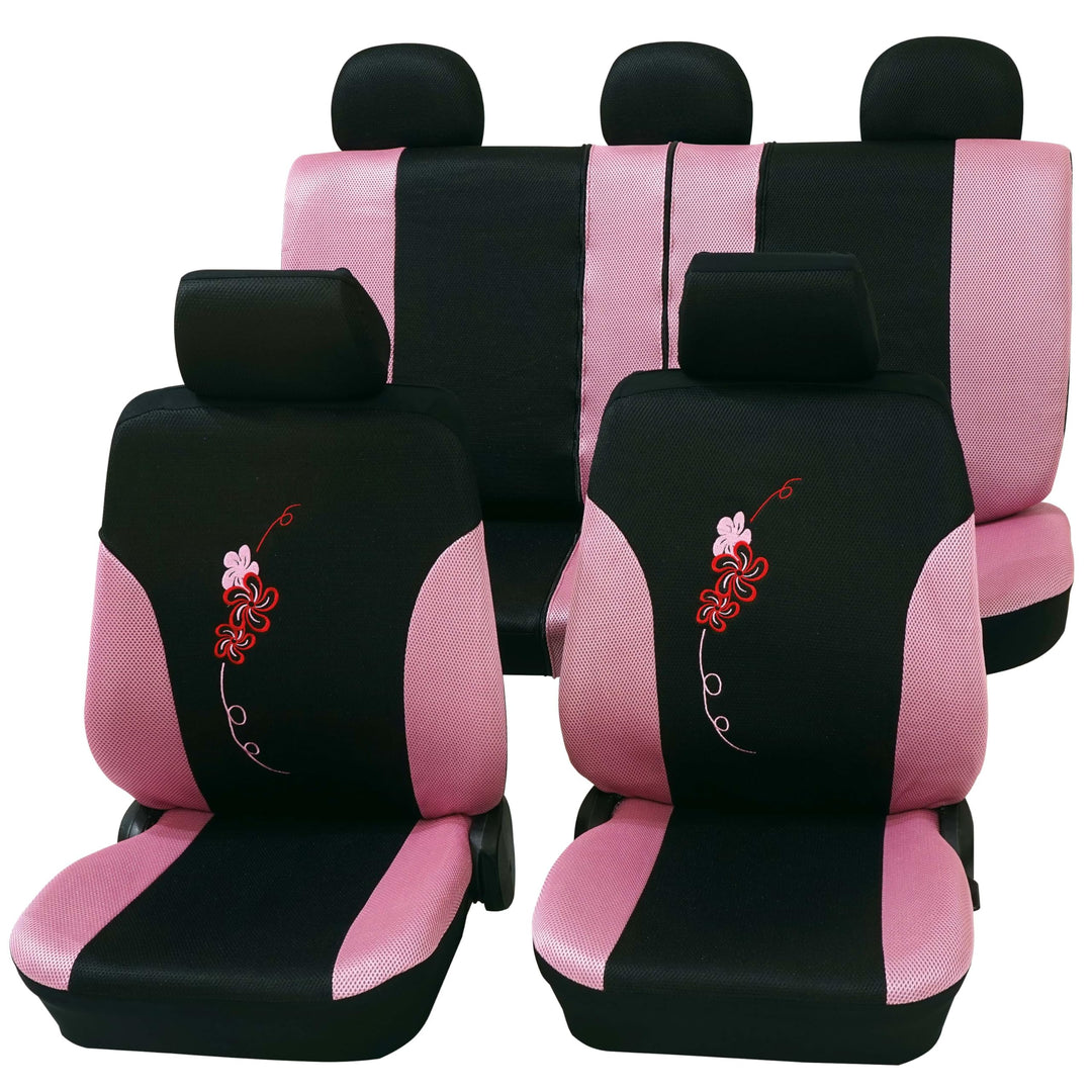 PETEX Sitzbezugset Universal Eco Class Flower pink 17-teilig Grösse SAB 1 Vario Plus