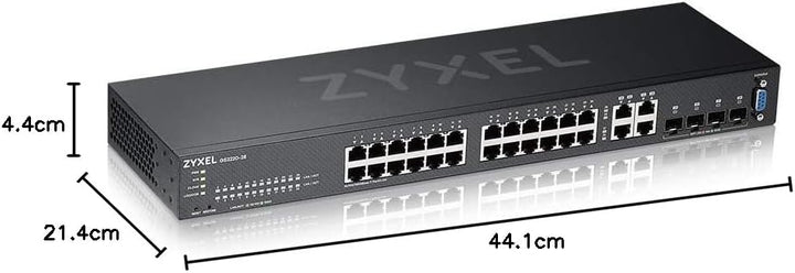 ZyXEL GS2220-28-EU0101F Network Switch Managed L2 Gigabit Ethernet (10/100/1000) Black, GS2220-28-EU