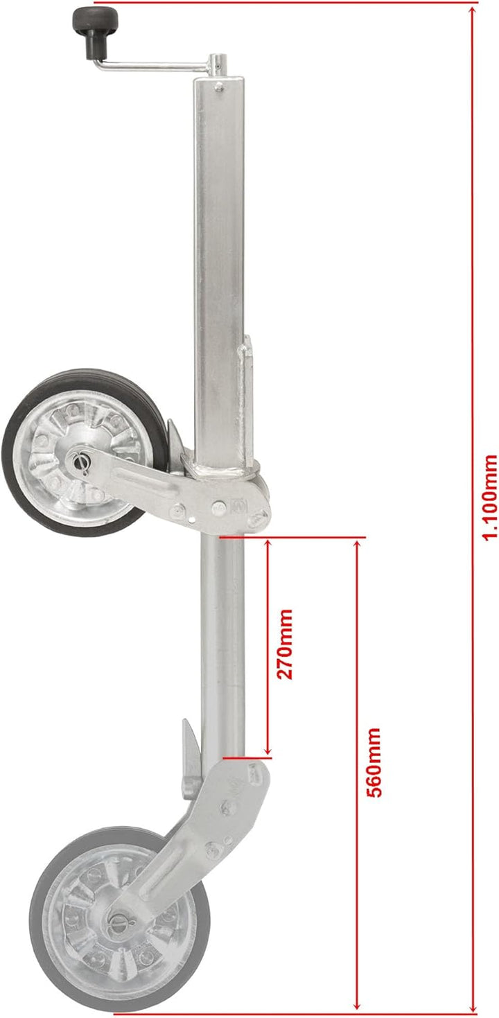 The Drive | Anhänger Stützrad 500KG | vollautomatik | 60x60mm Vierkant-Rohr mit 6-Loch Anbauflansch