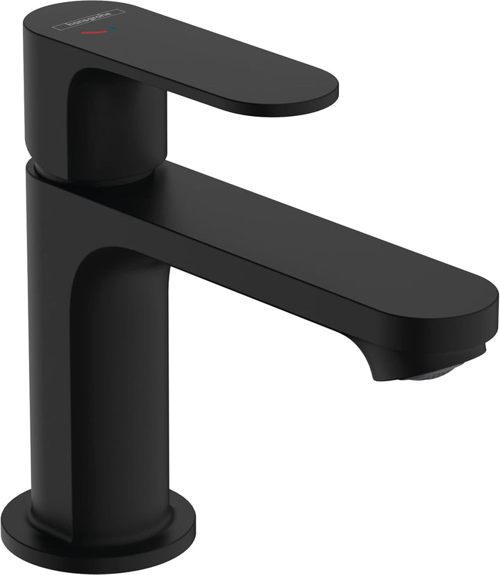 Hansgrohe Rebris S Armatur Coolstart mit Zugstangen-Ablaufgarnitur und Ablaufgarnitur in Matt Schwar