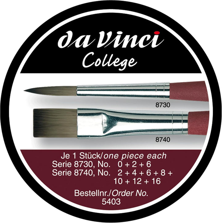 da Vinci Oil &amp; Acrylic Serie 5403 College Pinselset Synthetik mit Geschenkdose, mehrere Grössen, 10