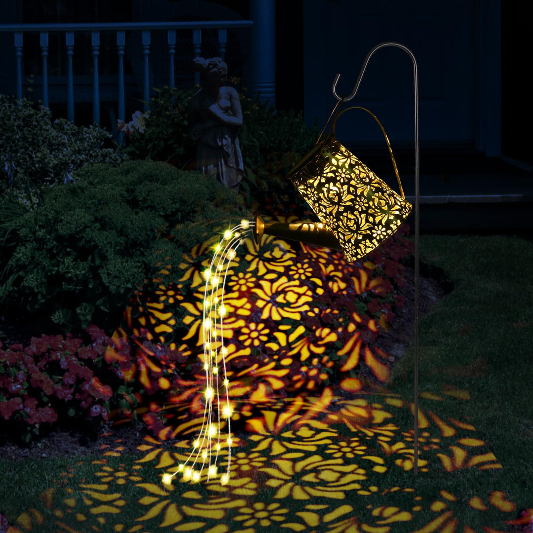 GuKKK Solar Giesskanne mit Solarlampen für Aussen, Solarlampen für Aussen Garten LED Lichter mit Sch