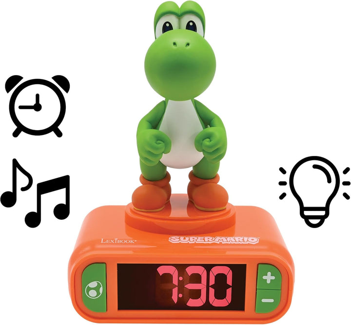 Lexibook - Nintendo Super Mario Wecker - Super Mario Soundeffekte - Jungen Wecker - mit Snooze - Ora
