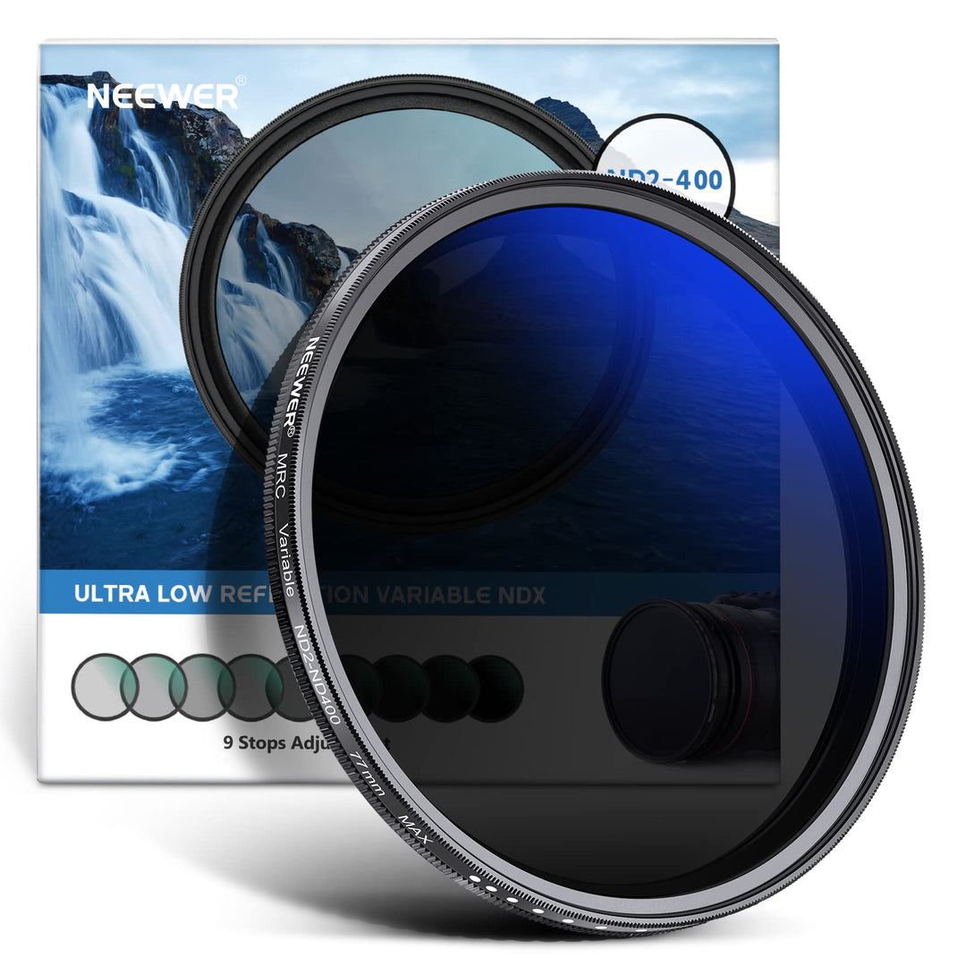 NEEWER ND2-ND400 Variabler ND-Filter 77mm (1-9 Stopps) mit mehrschichtiger Beschichtung, wasserdicht