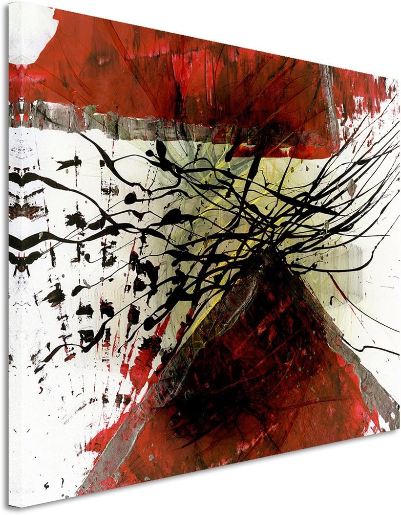 Paul Sinus Art 120x80cm Leinwandbild Leinwanddruck Kunstdruck Wandbild weiss schwarz grün rot Strich