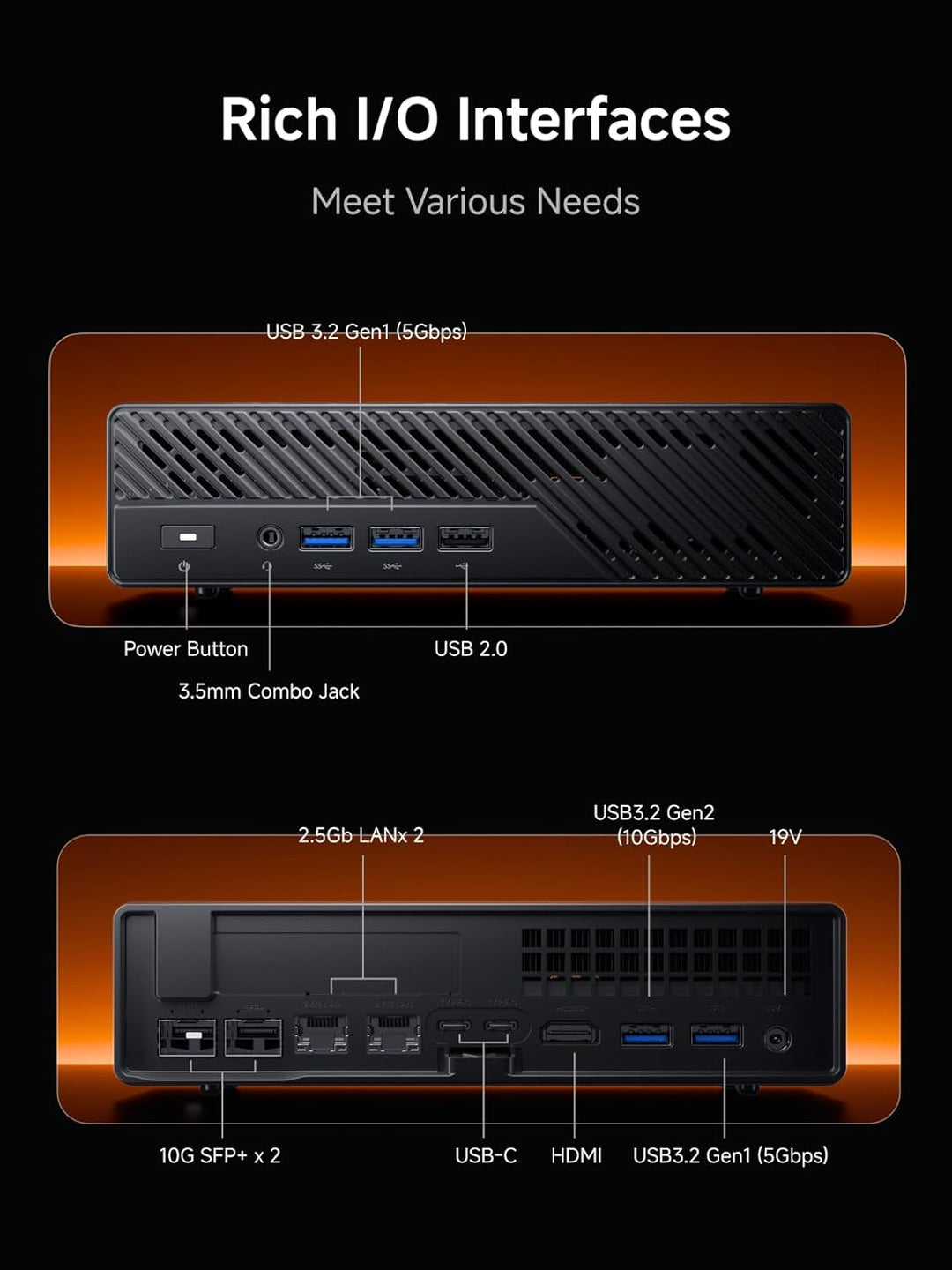 MINIS FORUM MS-A2 Mini PC,AMD Ryzen 9 8945HX CPU 16C/32T bis zu 5,4 GHz/AMD Radeon 610M Mini Worksta