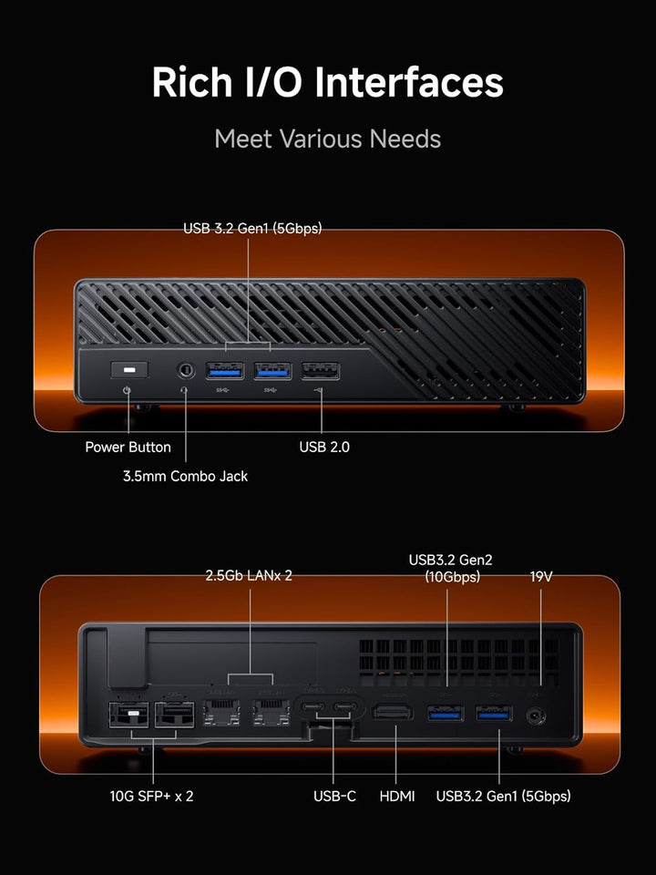 MINIS FORUM MS-A2 Mini PC,AMD Ryzen 9 8945HX CPU 16C/32T bis zu 5,4 GHz/AMD Radeon 610M Mini Worksta