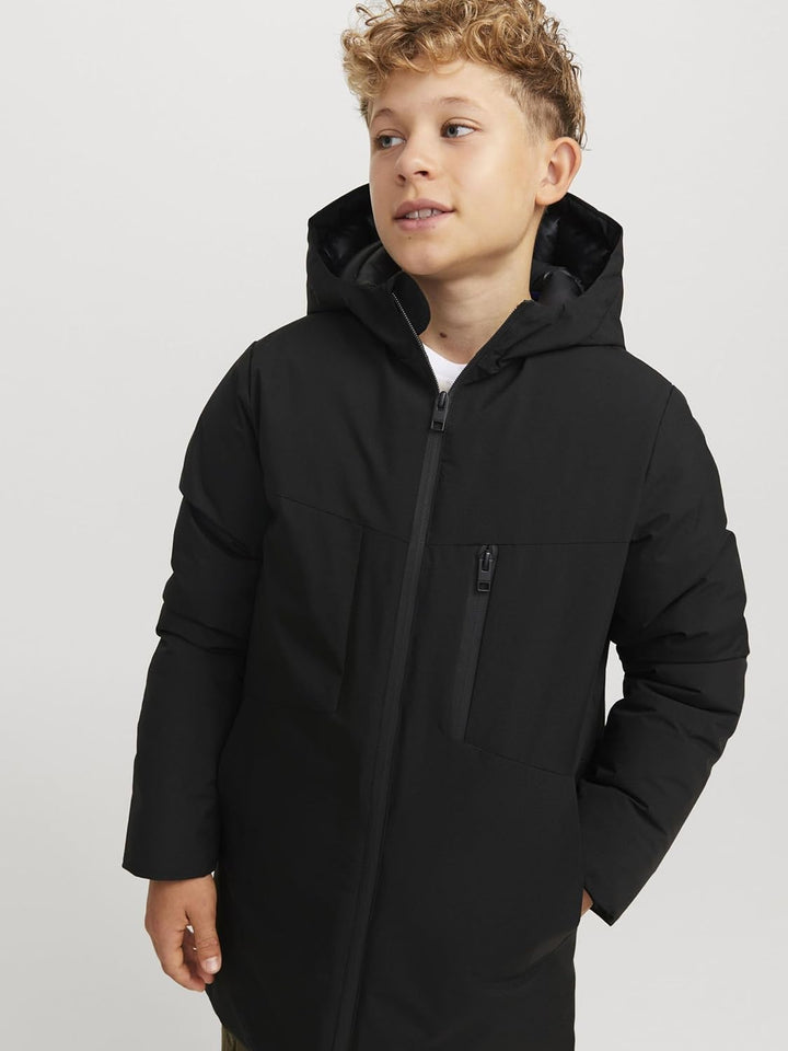 JACK & JONES Male Parka Parka 164 Schwarz, 164 Schwarz