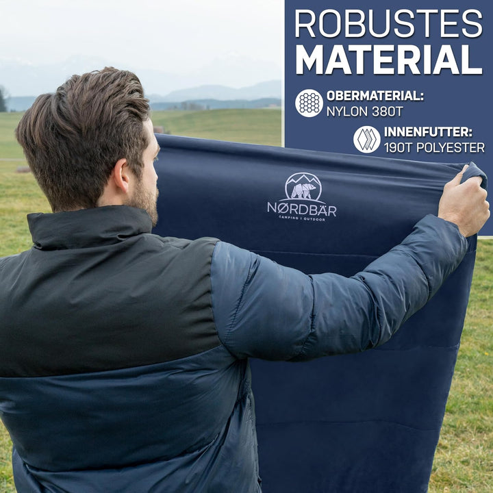 NORDBÄR® Schlafsack 3 Jahreszeiten & Sommer Ultraleicht [750g/1500g] | Camping Mumienschlafsack | kl