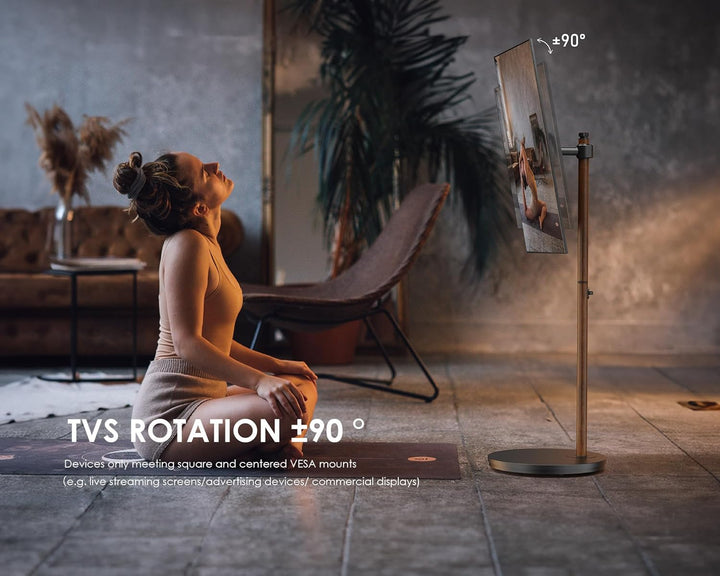 FITUEYES Design TV Ständer für 24-48" TV Mobiler TV Stand Rollbar 90° Bildschirmdrehung Kompakt Plat