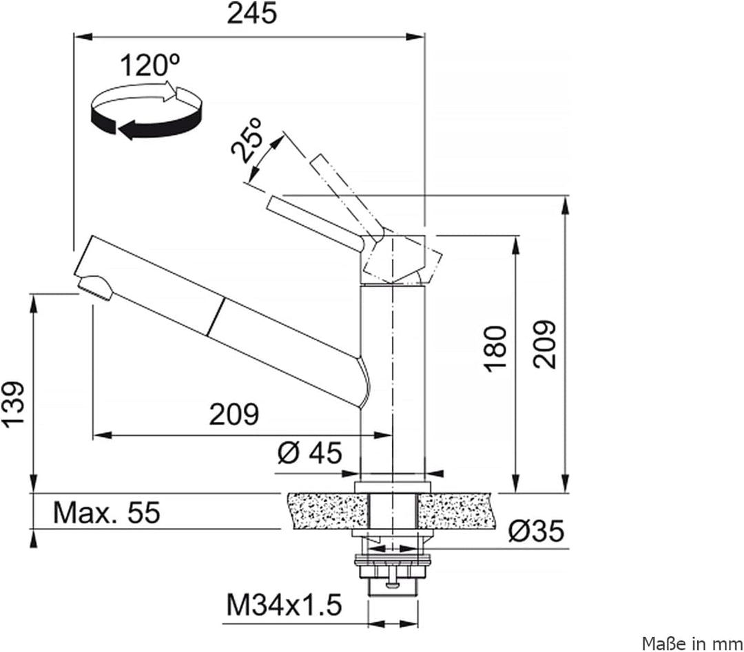 FRANKE Orbit Pull-Out 115.0569.461 Spültischarmatur, Edelstahl