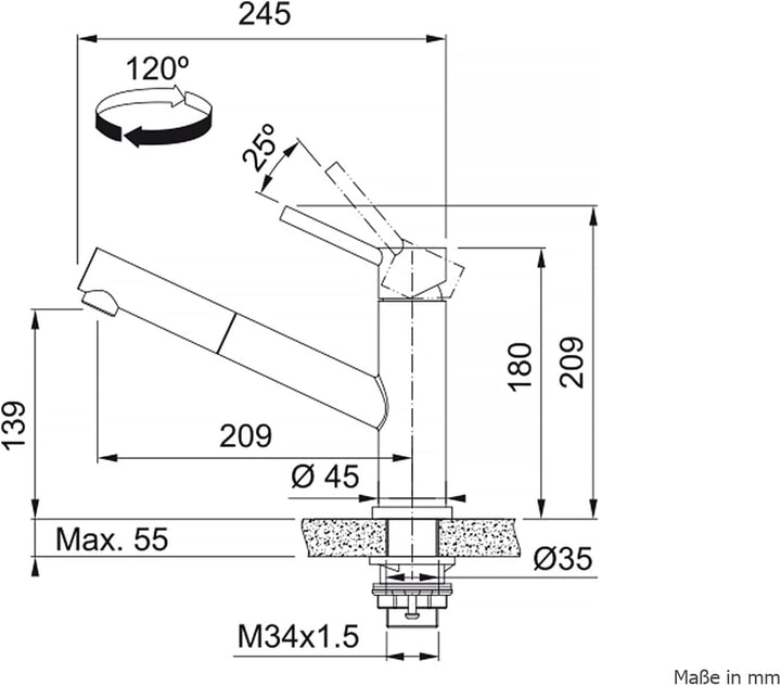 FRANKE Orbit Pull-Out 115.0569.461 Spültischarmatur, Edelstahl