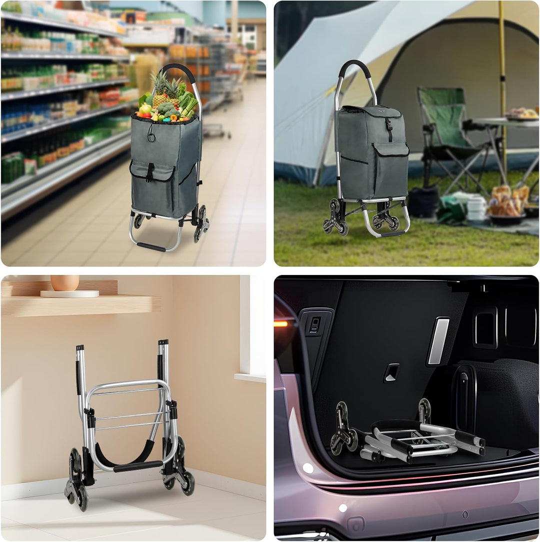 Einkaufstrolley, HOMELUX klappbar, Stabiler Einkaufswagen, grosse Kapazität 41 L, multifunktional, H