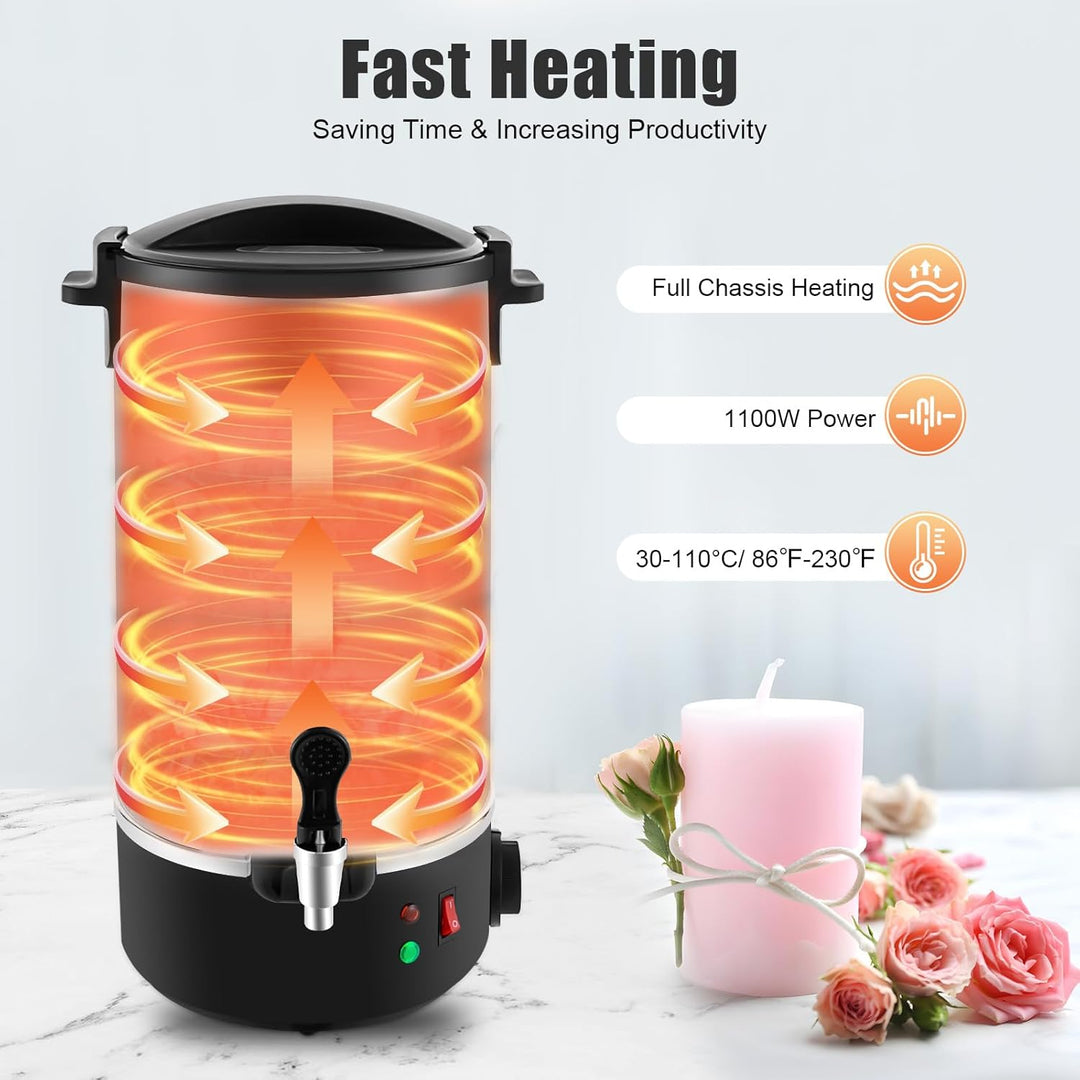 10L Wax Melter Edelstahl Wachswärmer mit LED Anzeige, EU Stecker, 1100W | Grosse Kapazität, schnelle
