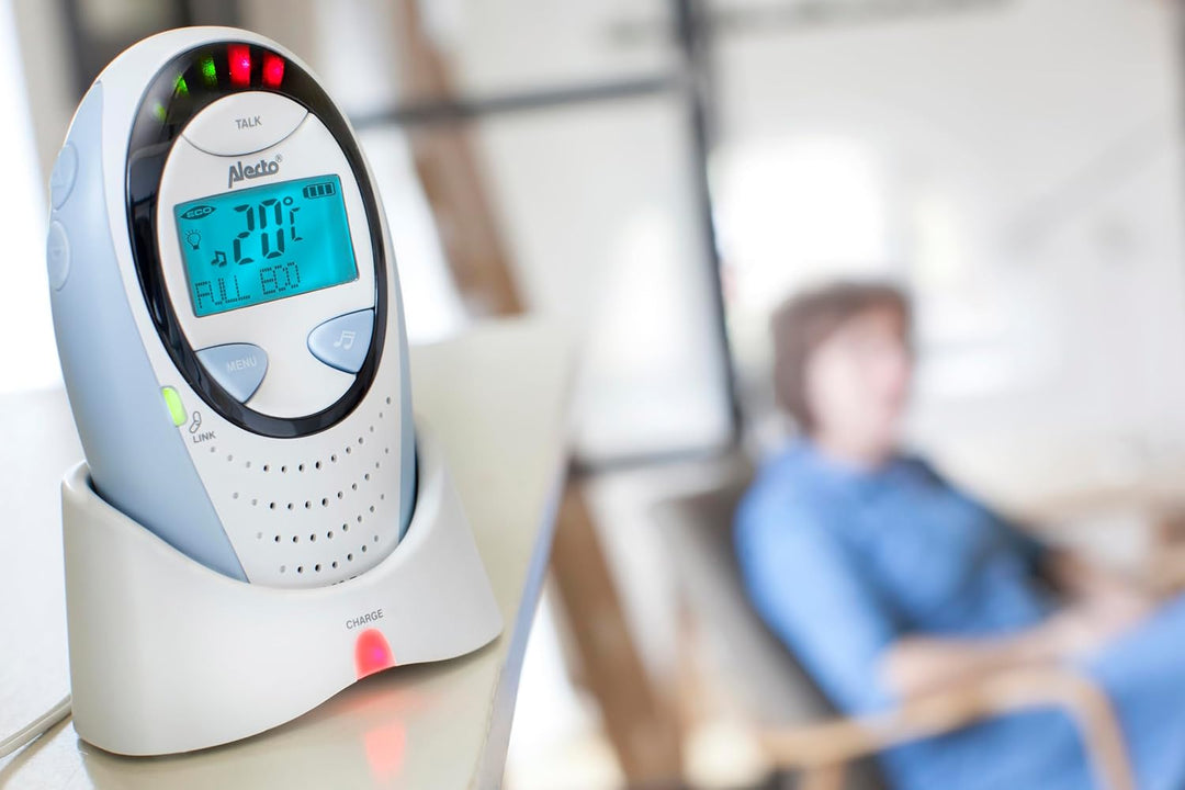 Alecto DBX-88 Eco DECT Digitales Babyphone hohe Reichweite bis zu 300 m. (100% störungsfrei), Gegens