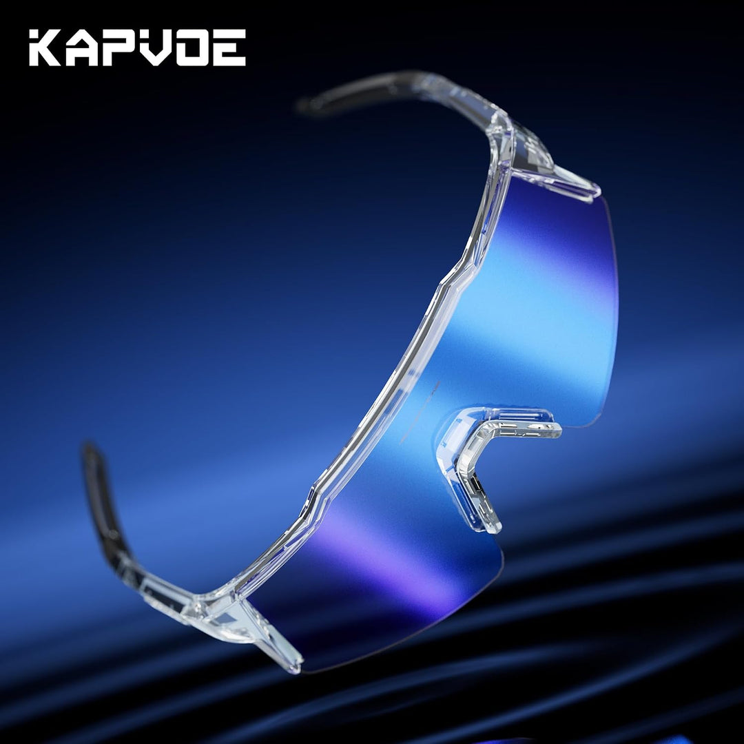 KAPVOE Photochromatische Selbsttönend Fahrradbrille TR90 Rahmen für Herren Damen Jungen Mädchen Klar