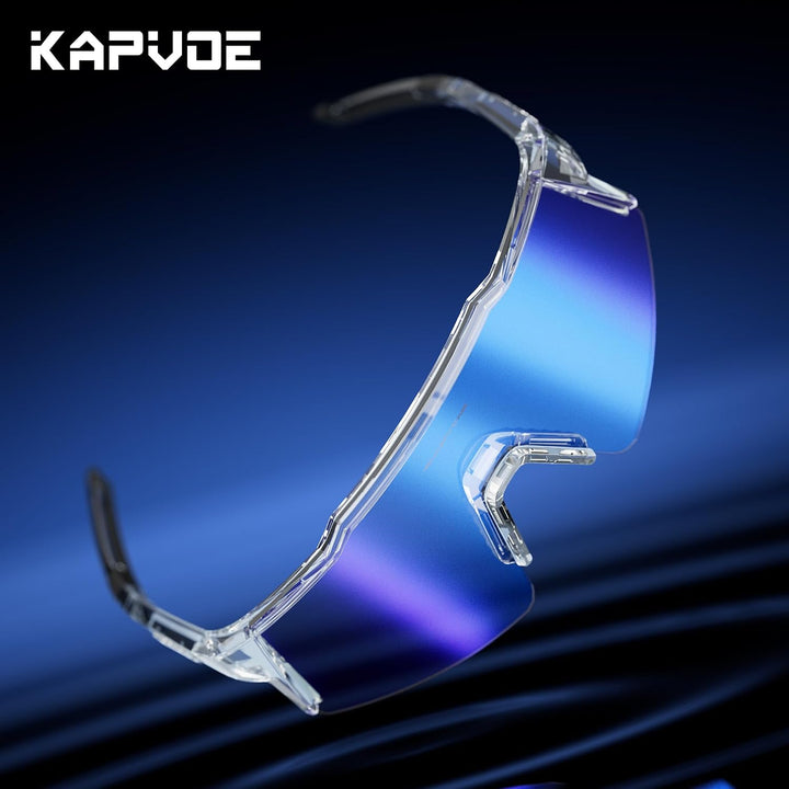 KAPVOE Photochromatische Selbsttönend Fahrradbrille TR90 Rahmen für Herren Damen Jungen Mädchen Klar