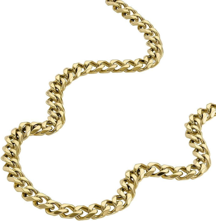 Fossil Halskette für Herren, Kette aus Edelstahl, Gelbgold