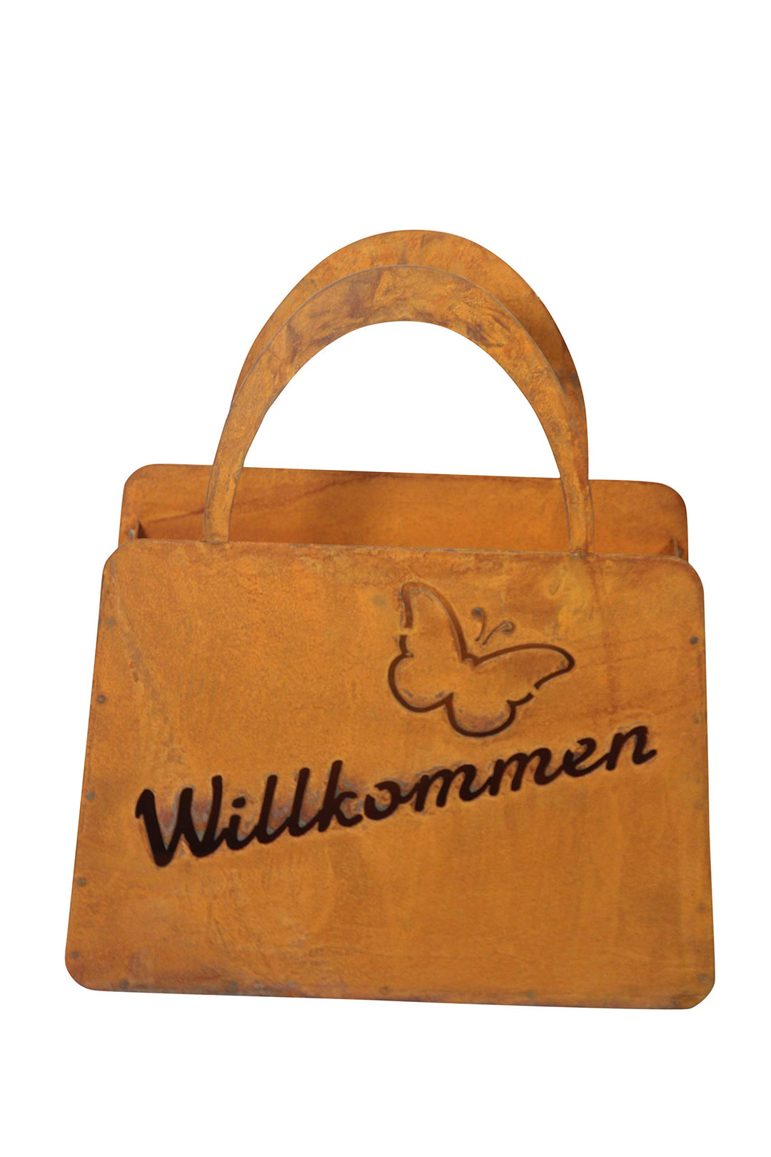 Bornhöft Tasche zum Bepflanzen Windlicht Beetdeko Metall Rost Gartendeko 27cm x 32cm Edelrost rostig