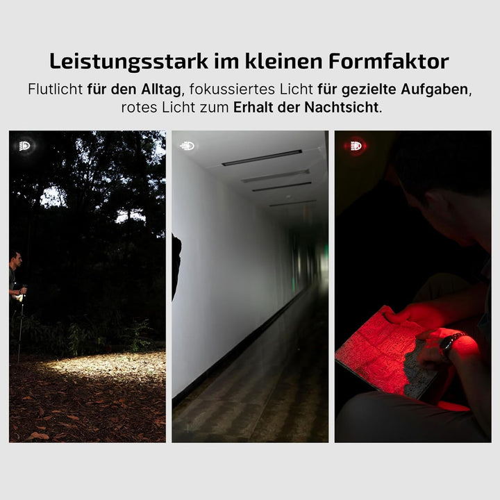 OLIGHT Oclip Pro Mini LED Taschenlampe mit Flutlicht, fokussiertes Licht und Rotlicht,500 LM helle U