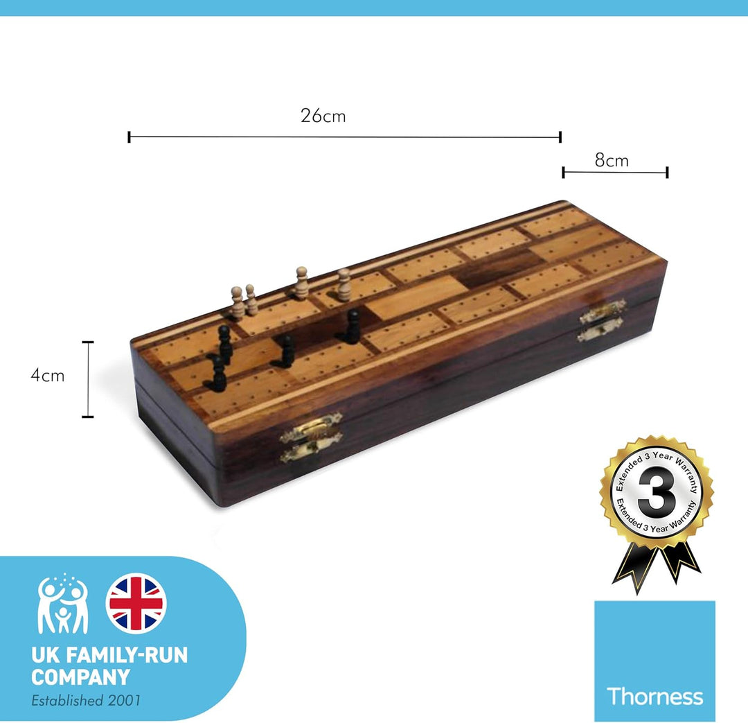 Wooden Cribbage Board with pegs and Two Packs of Playing Cards
