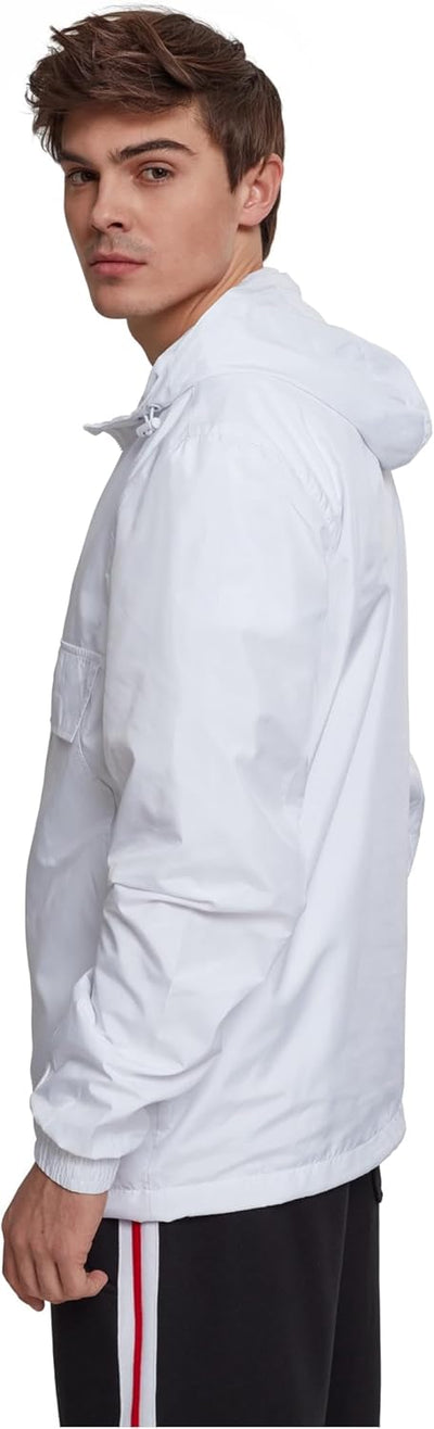 Urban Classics Herren Windbreaker Jacke Überziehjacke mit Kapuze & Brusttasche einfarbige Übergangsj