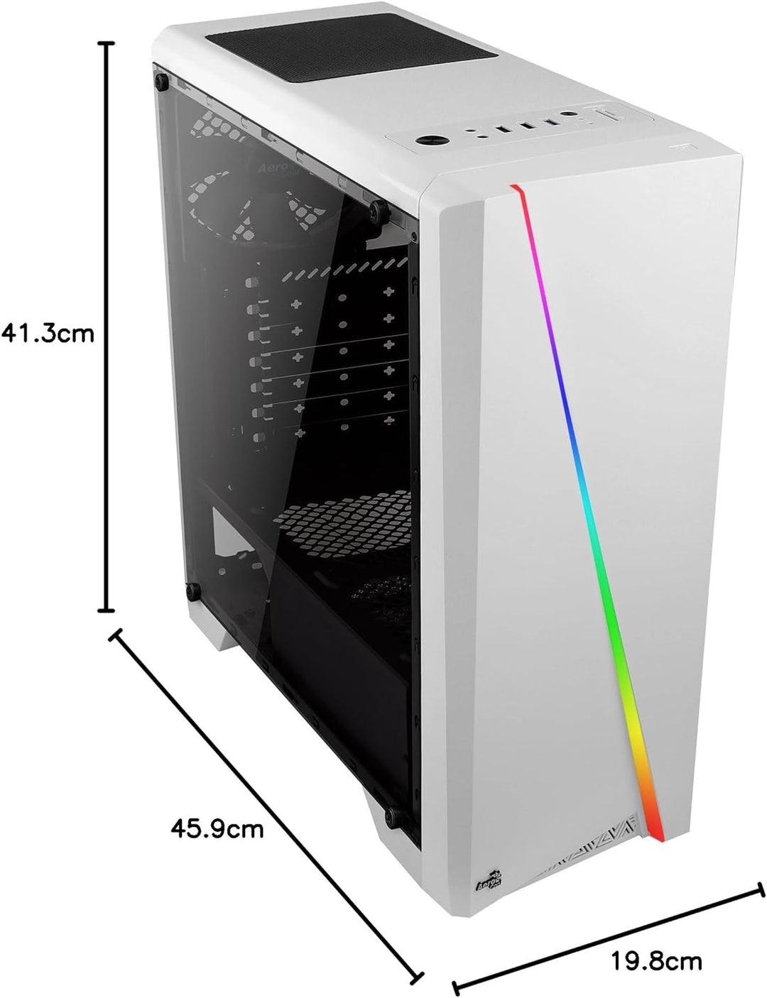 Aerocool CYLON - PC-Gehäuse (Semi-Fackel, ATX, Acryl-Seitenwand, RGB-LED an der Vorderseite, 13 Lich