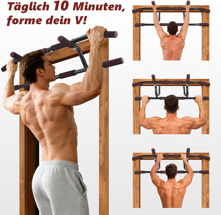 Klimmzugstange Türrahmen Pull Up Bar - Klimmzugstangen für Tür ohne Schrauben - PullUp Bar mit Gepol