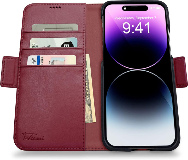 Dreem Fibonacci iPhone 14 Pro Max Brieftaschen-Etui / 2-in-1 stossfestes Etui und abnehmbares Folio