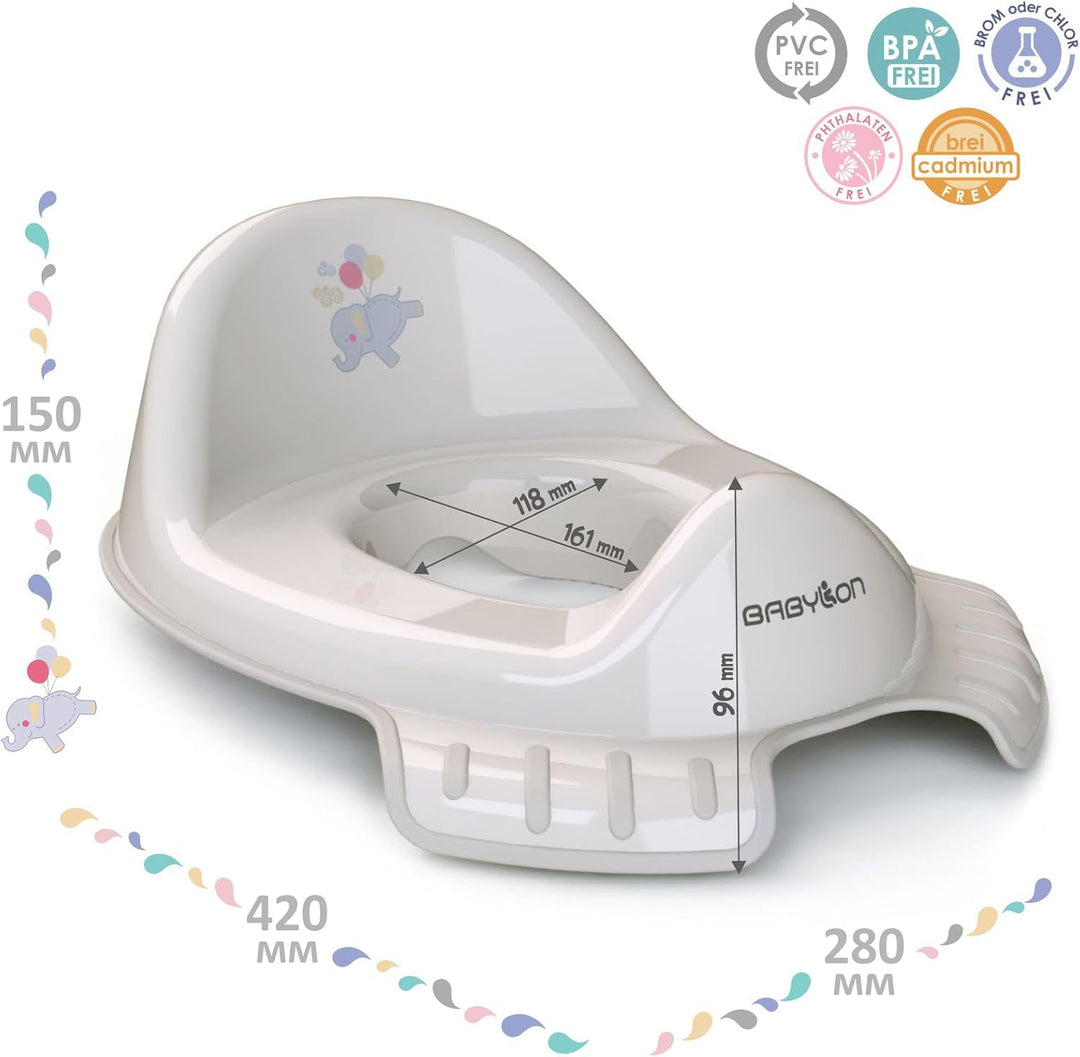 BABYLON Flipper Kinder Toilettensitz, mit Haken, Antirutsch, Grau, Grau