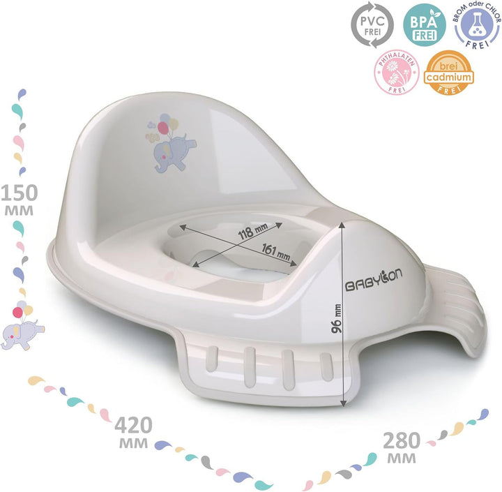 BABYLON Flipper Kinder Toilettensitz, mit Haken, Antirutsch, Grau, Grau