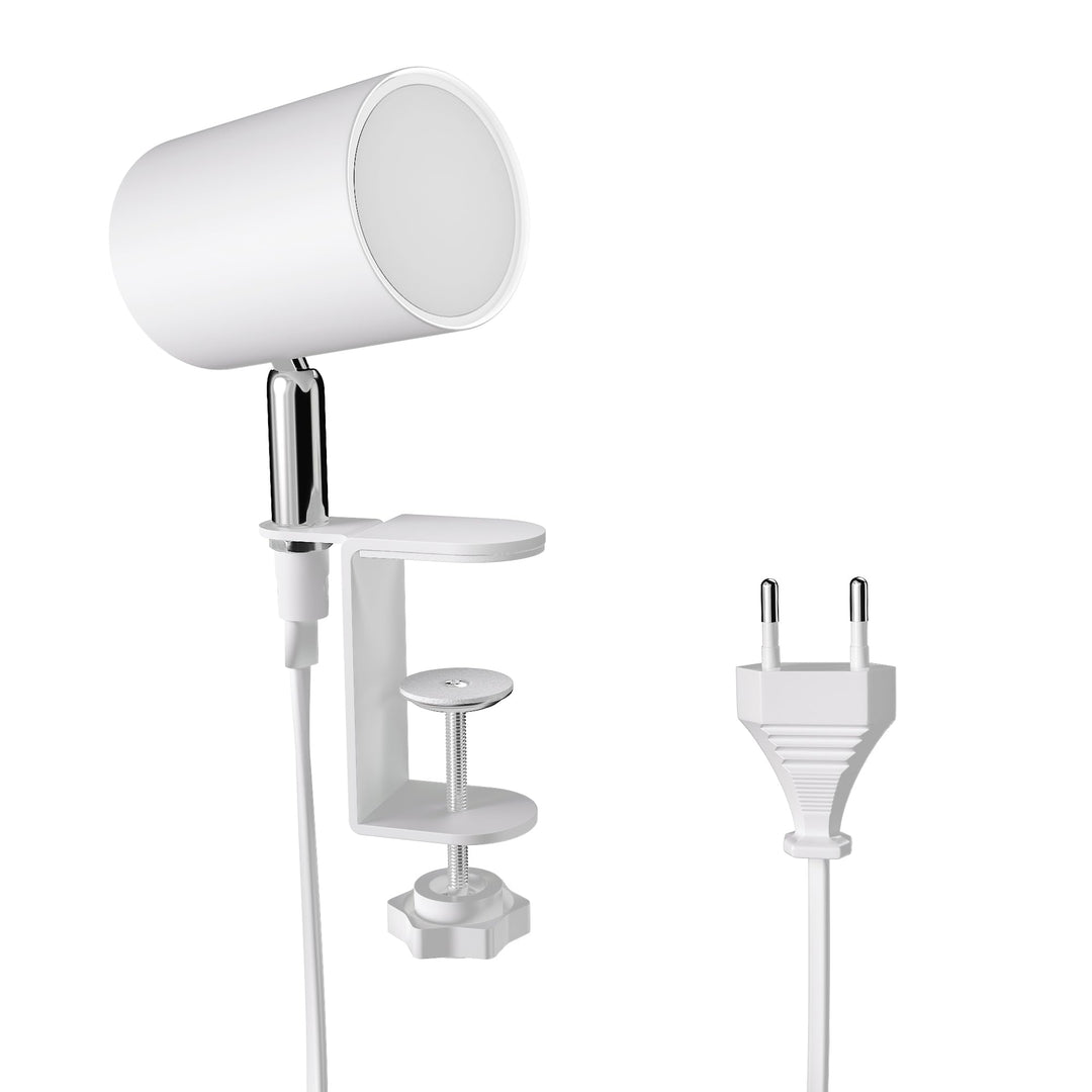 ledscom.de Klemmleuchte WAIKA, Schalter, weiss matt, inkl. LED GU10 Lampe, 3-Stufen Dimmen: max. 500