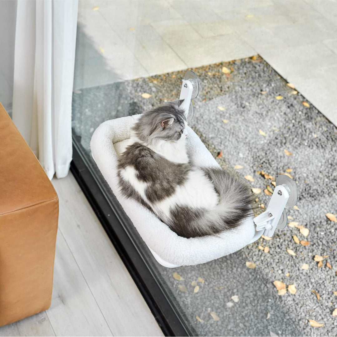 Zakkart Faltbare Katzenhängematte für Fenster - Kabellos, Eingebettetes Maschinenwaschbares Bett, Ro