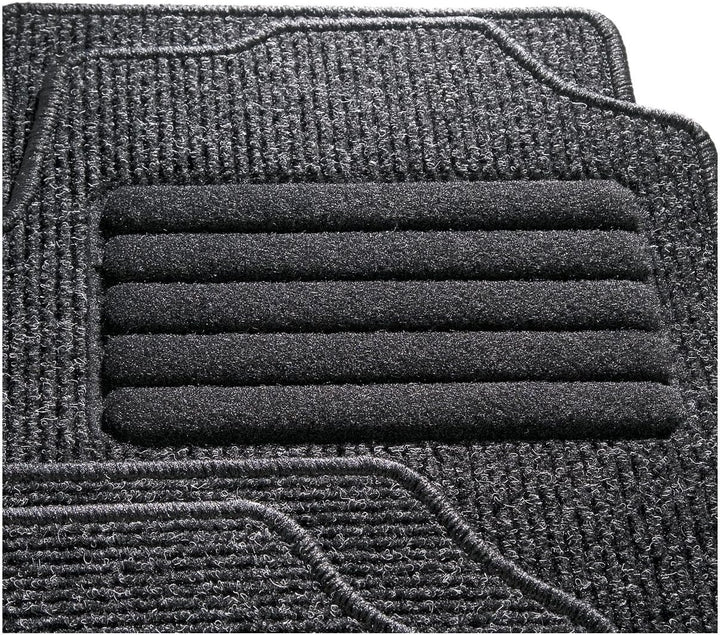 CarFashion BasicRips DL4 | Auto Fussmatte in schwarz meliert | Automatte | schwarzer Trittschutz | S