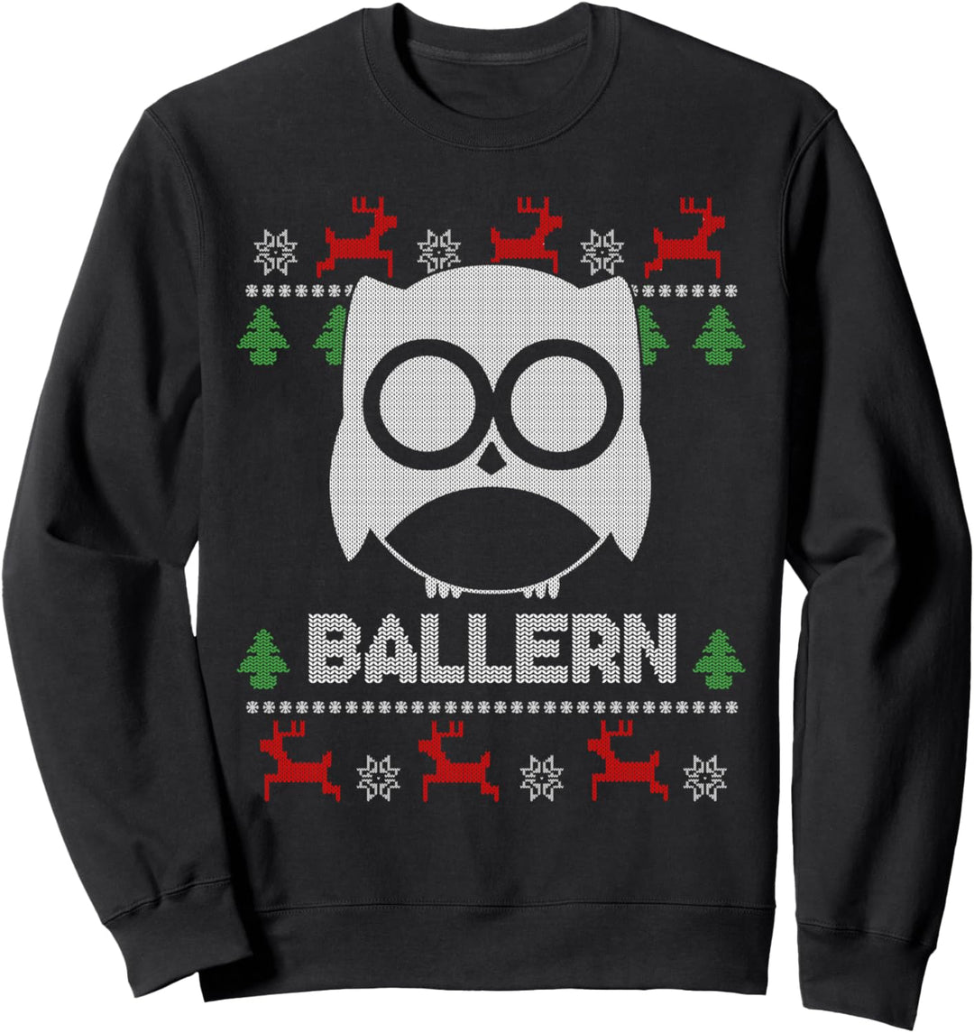 Ballern Rave Eule Ugly Christmas Sweater Geschenk Sweatshirt