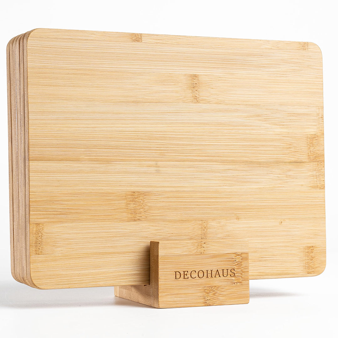 Deco haus Frühstücksbrettchen holz 6er set [0,8cm DICKE] - Schneidebrett holz Klein 23 x 17,5 cm - H