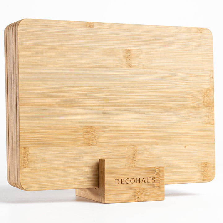 Deco haus Frühstücksbrettchen holz 6er set [0,8cm DICKE] - Schneidebrett holz Klein 23 x 17,5 cm - H
