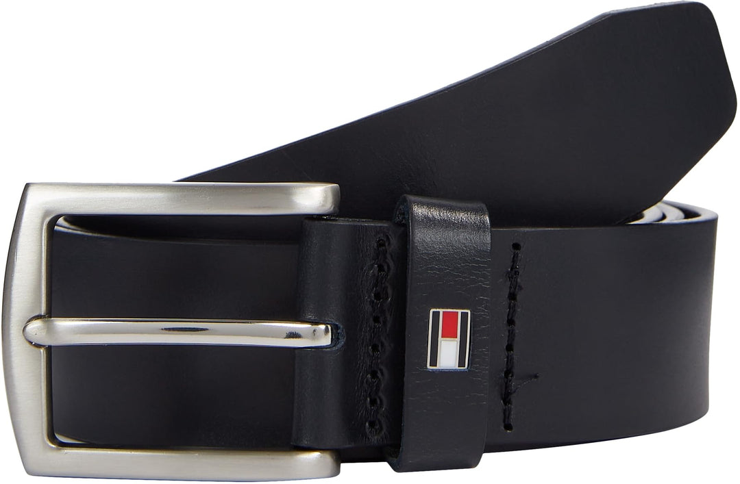 Tommy Hilfiger Herren Gürtel New Denton 3.5 Belt Ledergürtel, Blau (Midnight)