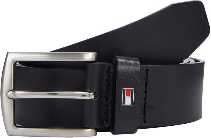Tommy Hilfiger Herren Gürtel New Denton 3.5 Belt Ledergürtel, Blau (Midnight)