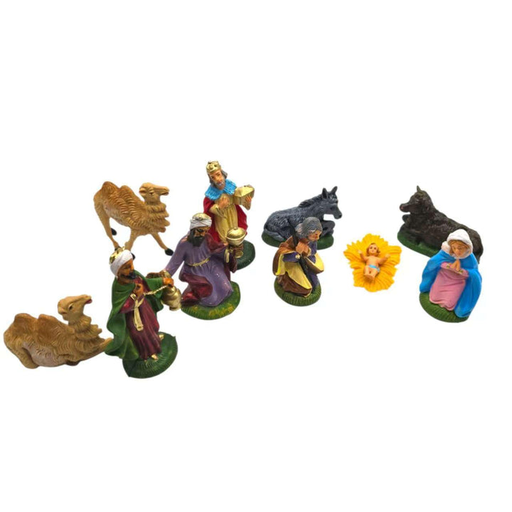 arkamii Set mit 10 handbemalten Krippenfiguren zur Geburt Christi, handgefertigtes Produkt aus Itali