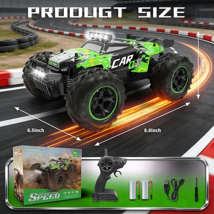 Carox Ferngesteuertes Auto,2.4 GHz 26 km/h RC Auto,1:18 Off Road Monstertruck mit Scheinwerfer und F