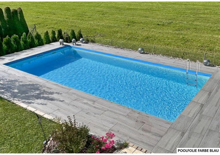 OKU Poolfolie Rechteck für Beckentiefe 1,5 m mit Keilbiese P3, Farbe:Blau, Grösse:7.00 x 3.50 x 1.50