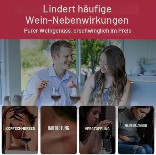 PureWine Weinfilter „The Wand“ mit Weinglas-Anhänger | Entfernt Histamine & Sulfite – weniger Kopfsc