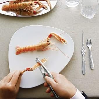 Alessi Colombina Fish Hummerknacker, Edelstahl, Silber, 11.5 x 19.5 x 9 cm