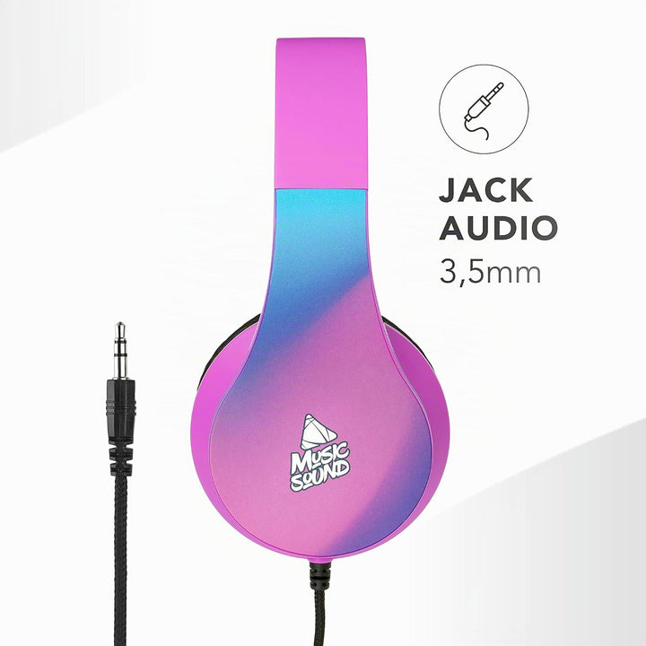 Music Sound | Bügelkopfhörer mit Kabel Over Ear Fantasy | Erweiterbarer und Faltbarer On-Ear-Kopfhör