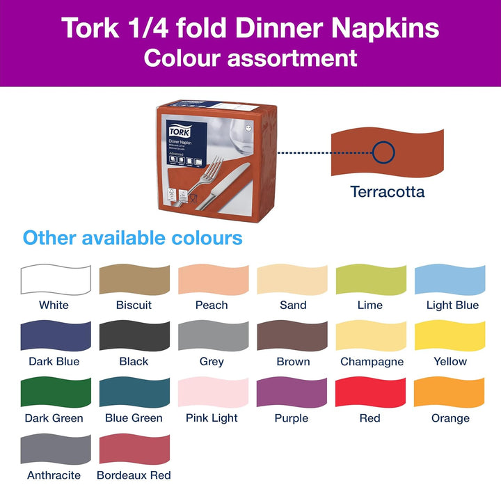Tork 478763 Dinnerservietten Terracotta / 2-lagige Papierservietten / Passend für jede Gelegenheit /