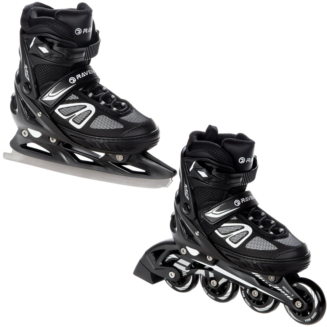 RAVEN Advance 2in1 Ice Skates Schlitt- und Inlineskates Inliner für Kinder und Erwachsene verstellba