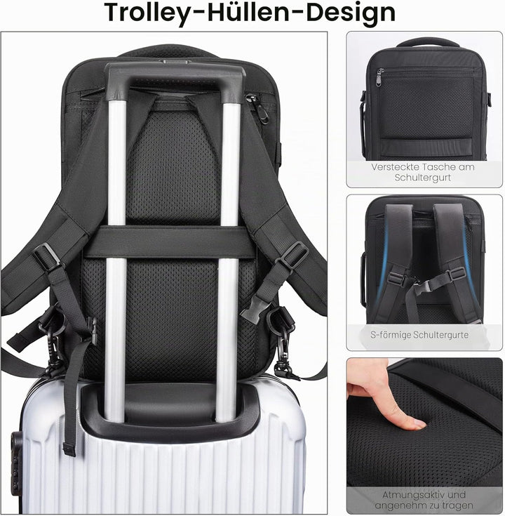 YOUNGOA Handgepäck 40x20x25 Reiserucksack Reisetasche für Ryanair Flugzeug mit LaptopFach 20L YG063