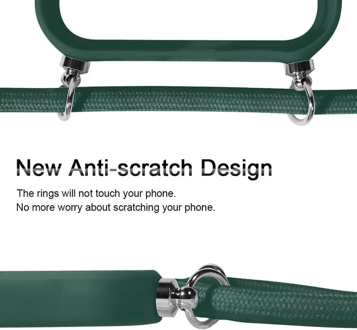 FERLAN Handykette für iPhone 17 Hülle mit Band,Transparent 360 Grad Rundumschutz Schutzhülle mit Int